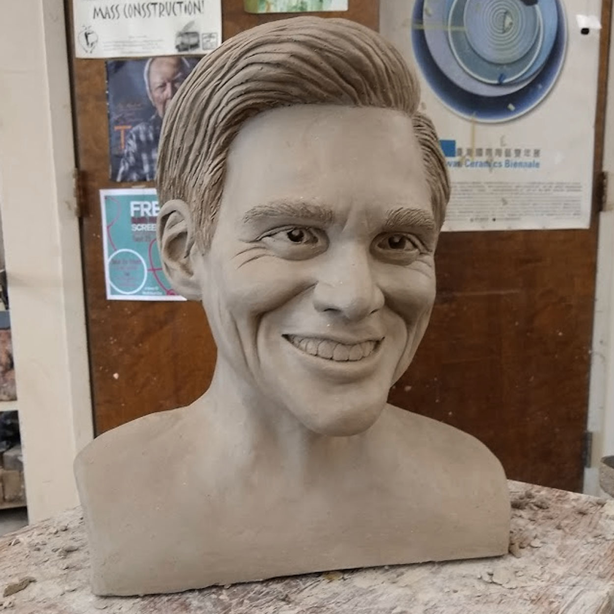 Jim Carrey clay bust
