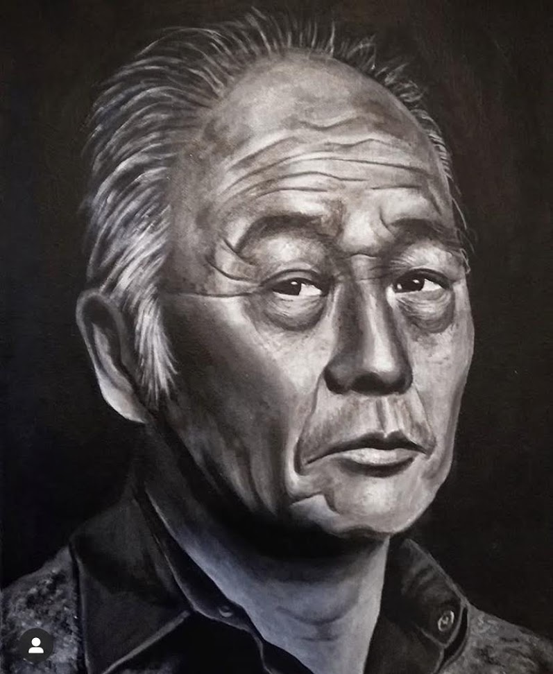 Portrait Study — black and white painting