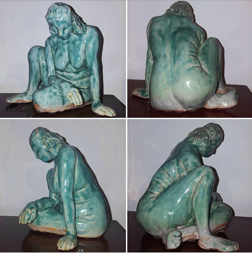 Glazed ceramic figure sculpture